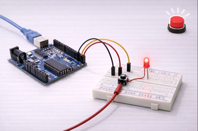 LED Yak Söndür Butonlu Devre